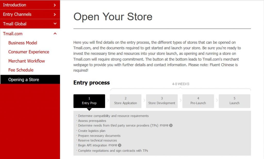 open t-mall store e-commerce